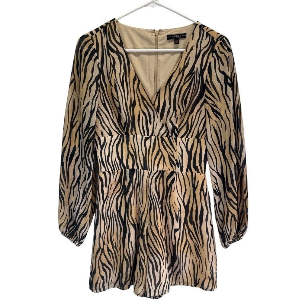 Guess Black and Tan Zebra Print Romper. Size 0